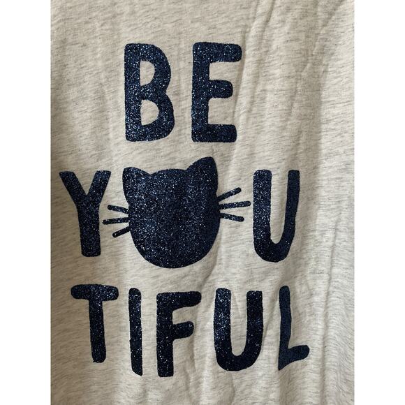 Justice Gray Blue Sparkle Be Beyoutiful Cat Girls’ Long Sleeve Top Size 14/16 - Picture 3 of 5